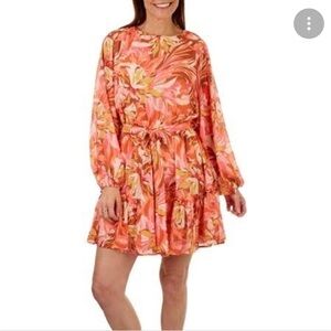 Flying Tomato Orange Ruffle Bottom Dress Sz M NWOT